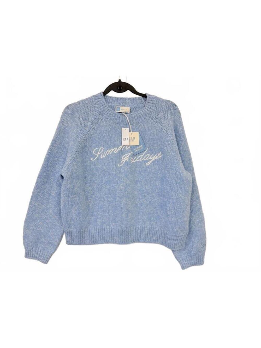 NWT Gap x Summer Fridays Womenโs Small Blue Crewneck Sweater Limited Edition